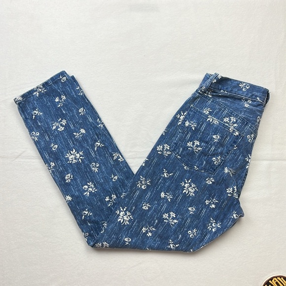 Polo Ralph Lauren Callen High Rise Slim Blue Jeans Floral Print Sz: 27R - Picture 3 of 16